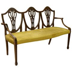 Hepplewhite Mahogany Chair Back Settee 12