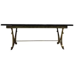 French Gilt Wrought Iron Dining Table Attributed to Raymond Subes, 1930s 7