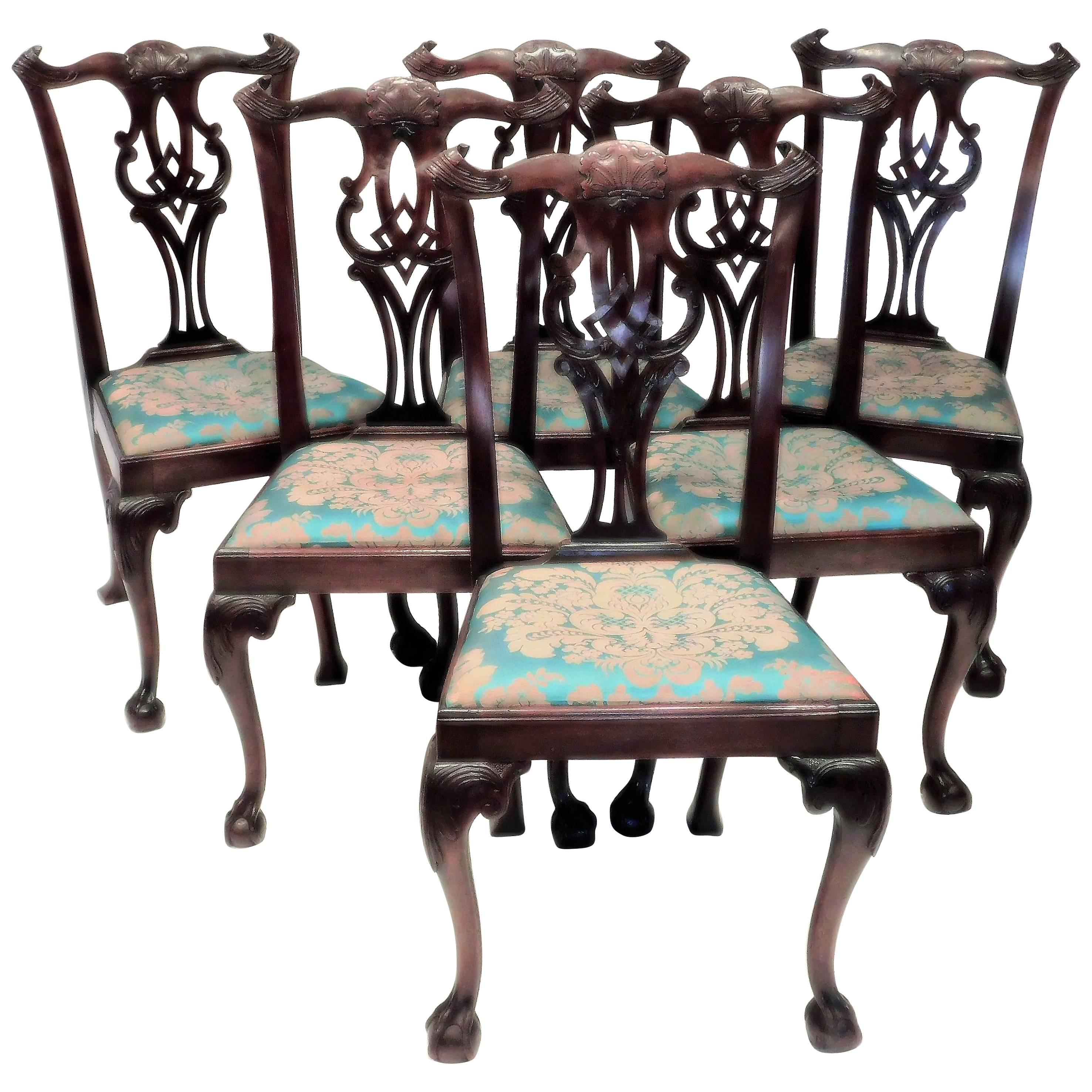 Set of Six Chippendale Style Chairs, circa 1795