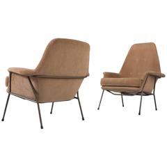 Set of Two Easy Chairs in Light Brown Upholstery for Gelderland