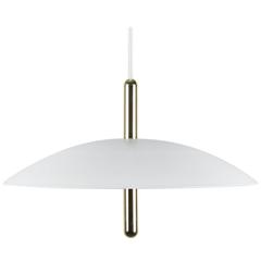 Signal Pendant Light from Souda, White x Brass, Minimalist LED Hanging Lamp 8