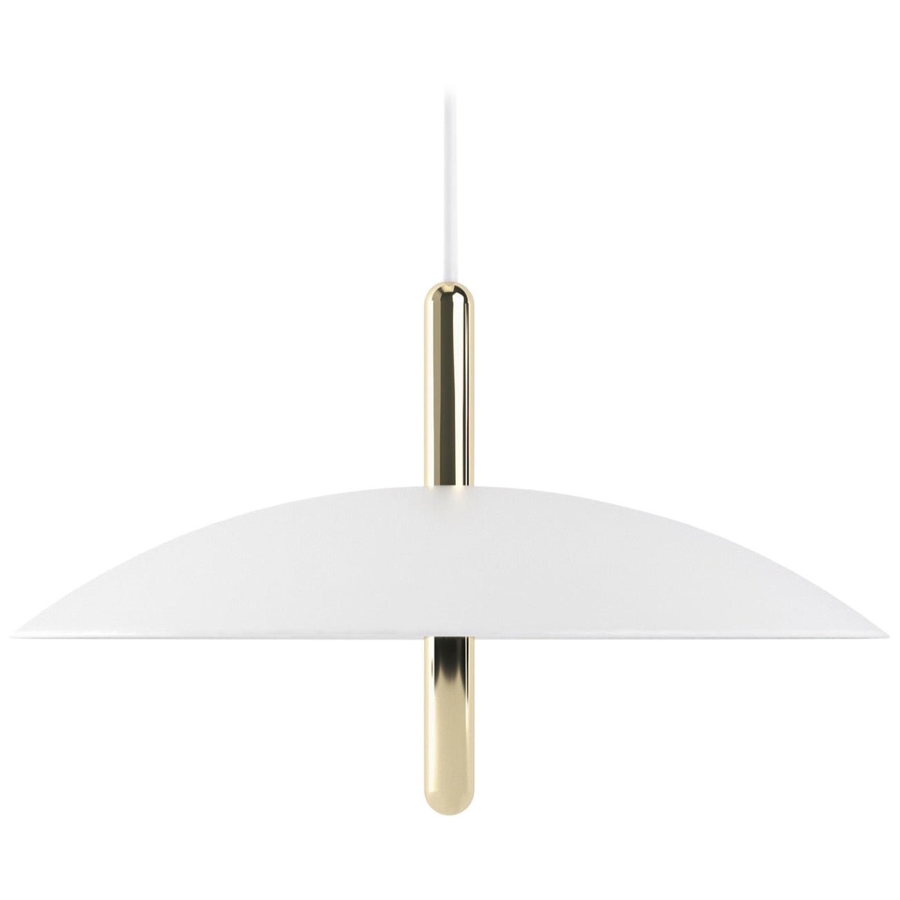 Signal Pendant Light from Souda, White x Brass, Made to Order For Sale
