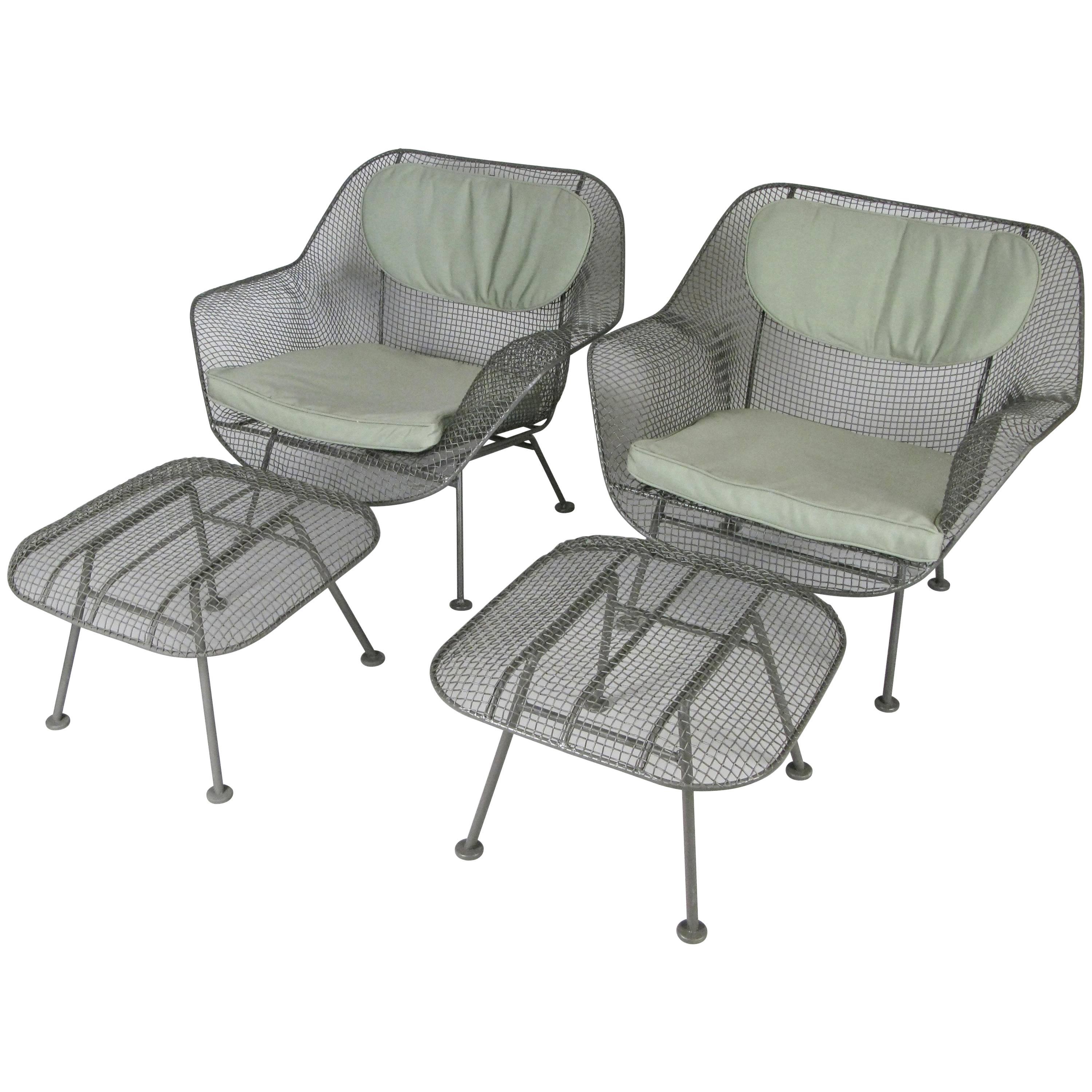 Pair of Sculptura Lounge Chairs and Ottomans by Russell Woodard