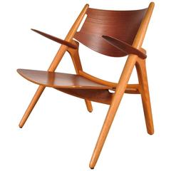 Sawbuck Easy Chair by Hans J. Wegner for Carl Hansen & Son, Denmark, circa 1951