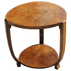  Art Deco Exotic Walnut Oval Shape Accent / Gueridon or Side Table, circa 1940