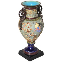 Gorgeous Amphora Vase, Attributed to Wilhelm Schiller & Son, circa 1890