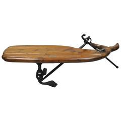 Retro WWII Molly Pitcher '1943' Ship Hatch Whale Form Anchor Nautical Coffee Table