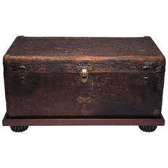 Antique Louis Vuitton Leather Wardrobe Steamer Trunk, circa 1900