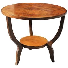 French Art Deco Exotic Walnut Accent, Gueridon or Side Table, circa 1940