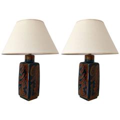 Pair of Ceramic Table Lamps by Carl Harry Stalhane, Sweden, circa 1960