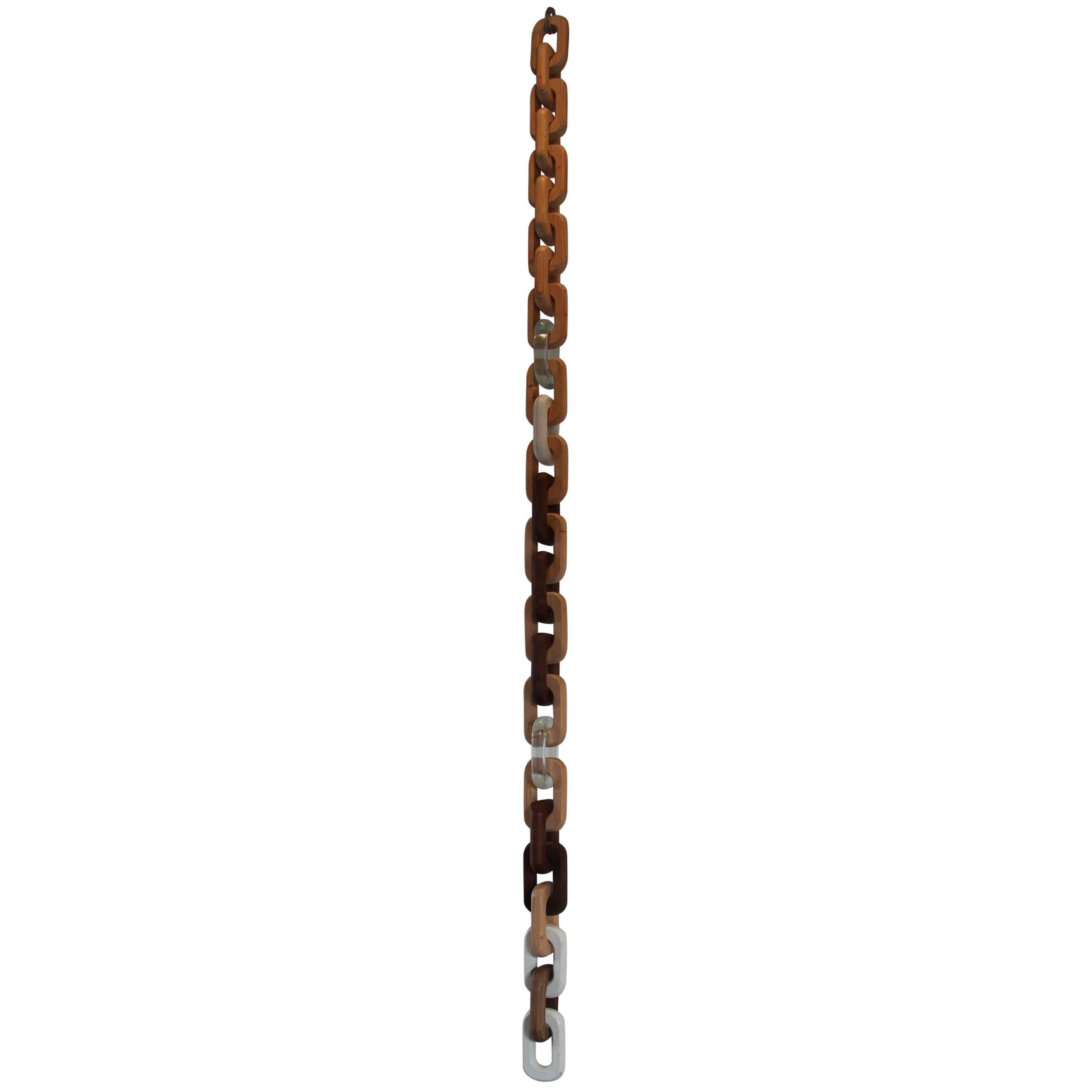 Chain Decorative Object Hanging Sculpture Walnut, Fir, Concrete, Resin -In stock