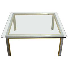 Chrome and Brass Coffee Table by Romeo Rega