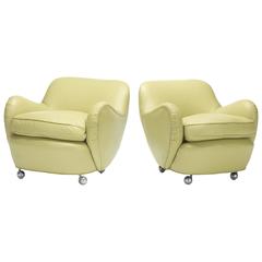 Barrel Lounge Chairs Model 100A, Pair by Vladimir Kagan by Kagan-Dreyfuss, Inc