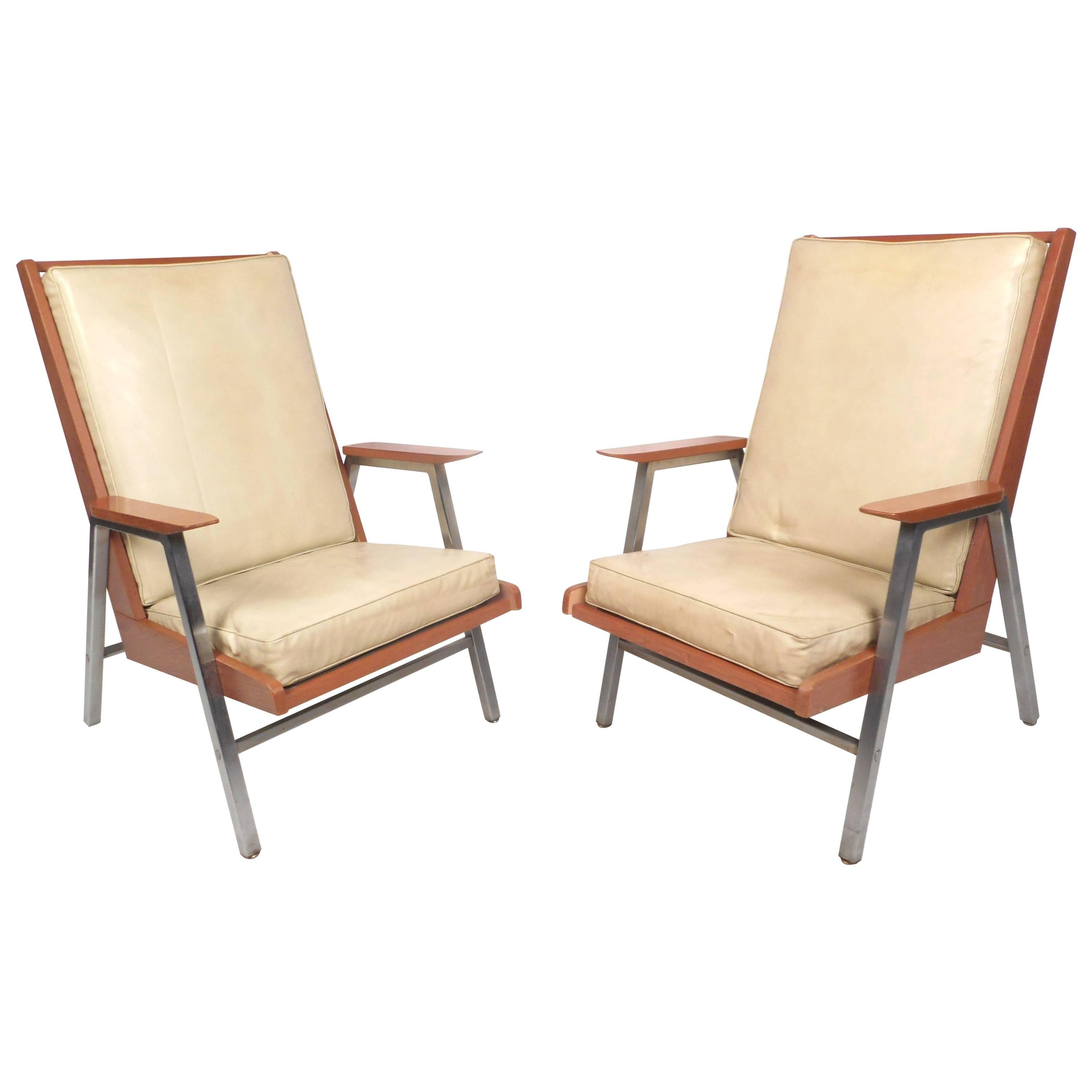 Mid-Century Modern Lounge Chairs by Royal Metal Company