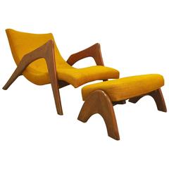 Adrian Pearsall Crescent Lounge Chair and Ottoman