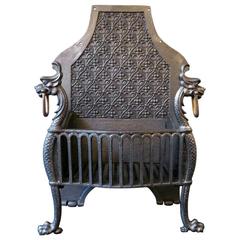 Large 19th Century Gothic Fire Grate