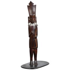 Decorative Ebony Hand-Carved African Statue from Kenya