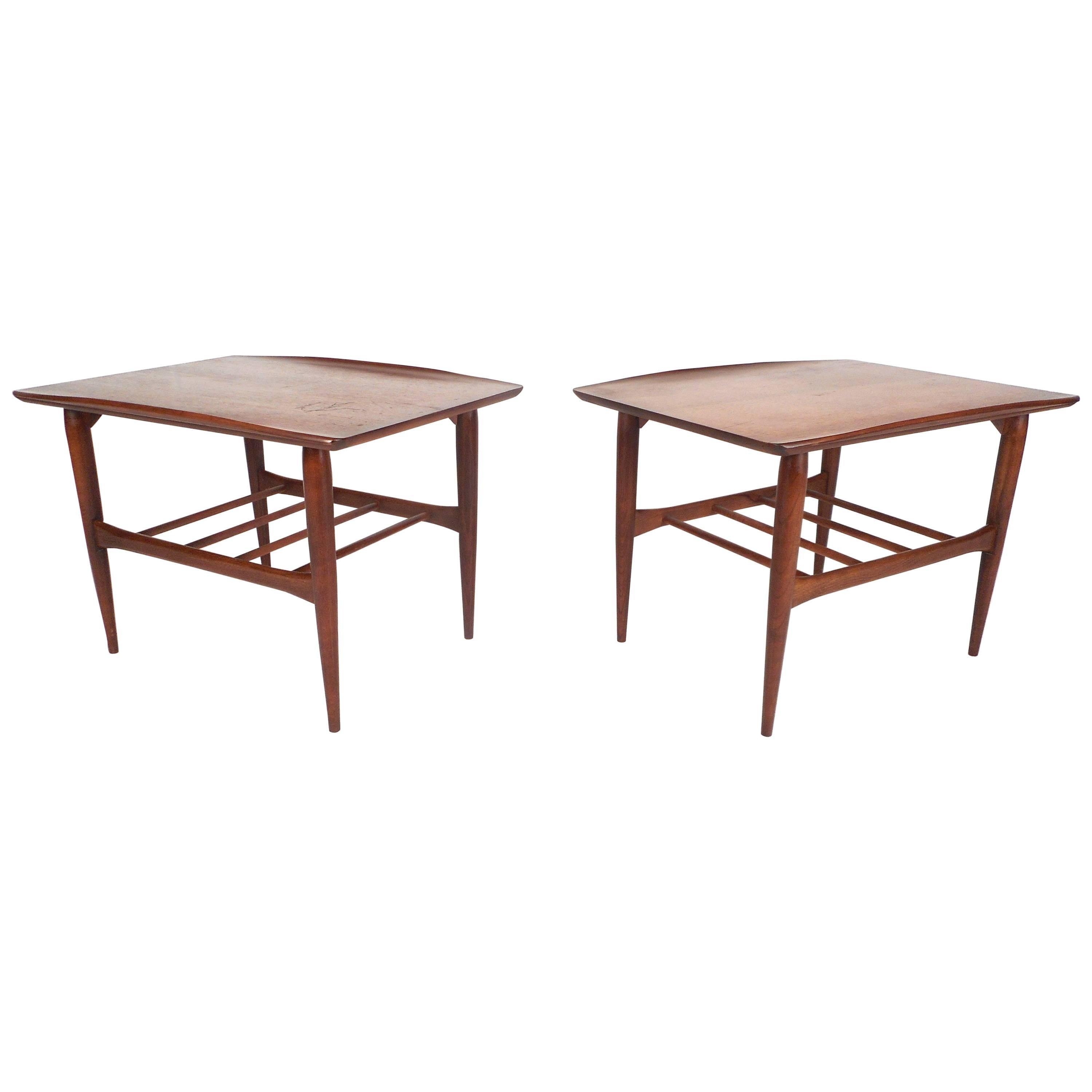 Vintage Walnut End Tables By Basset Furniture Company At 1stdibs