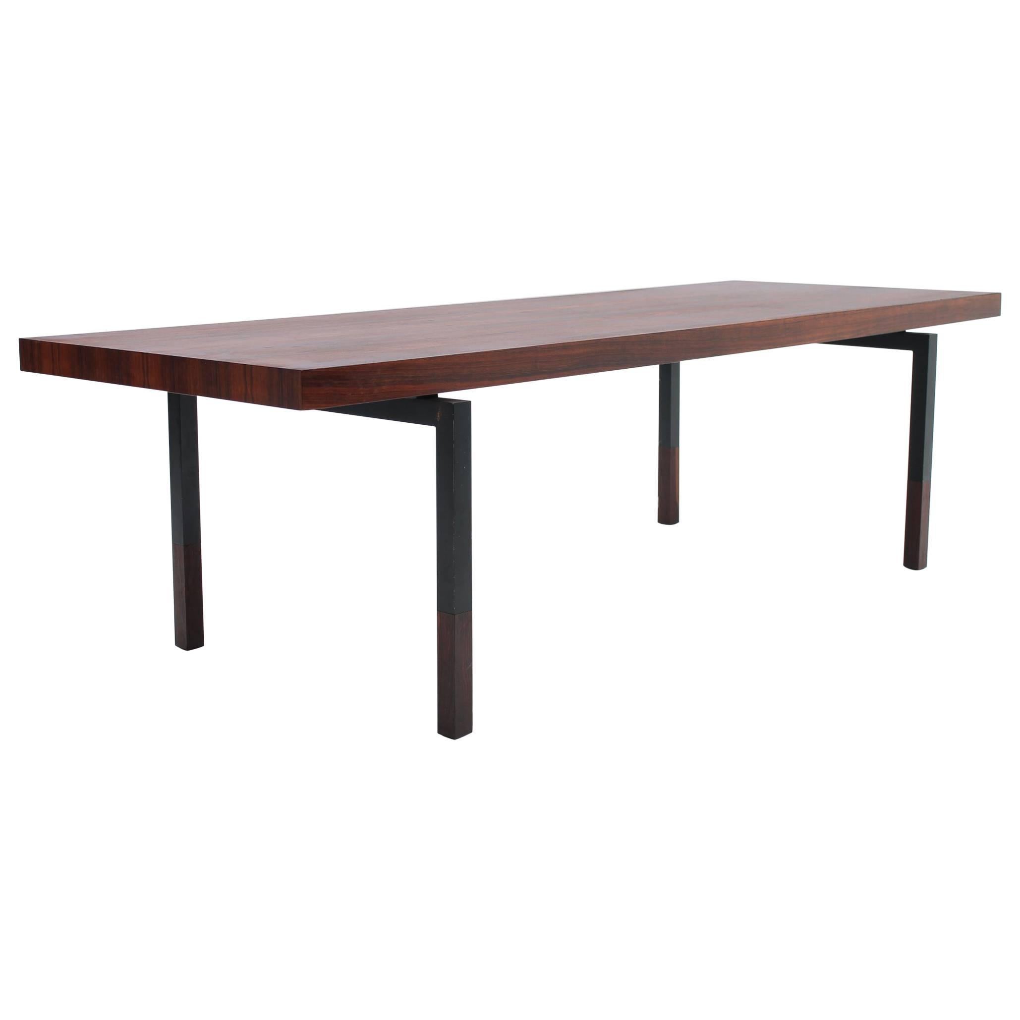 Rosewood Coffee Table with Steel Legs by HW Klein for Bramin Mobler For Sale