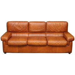 Retro Italian Mid-Century Leather Sofa