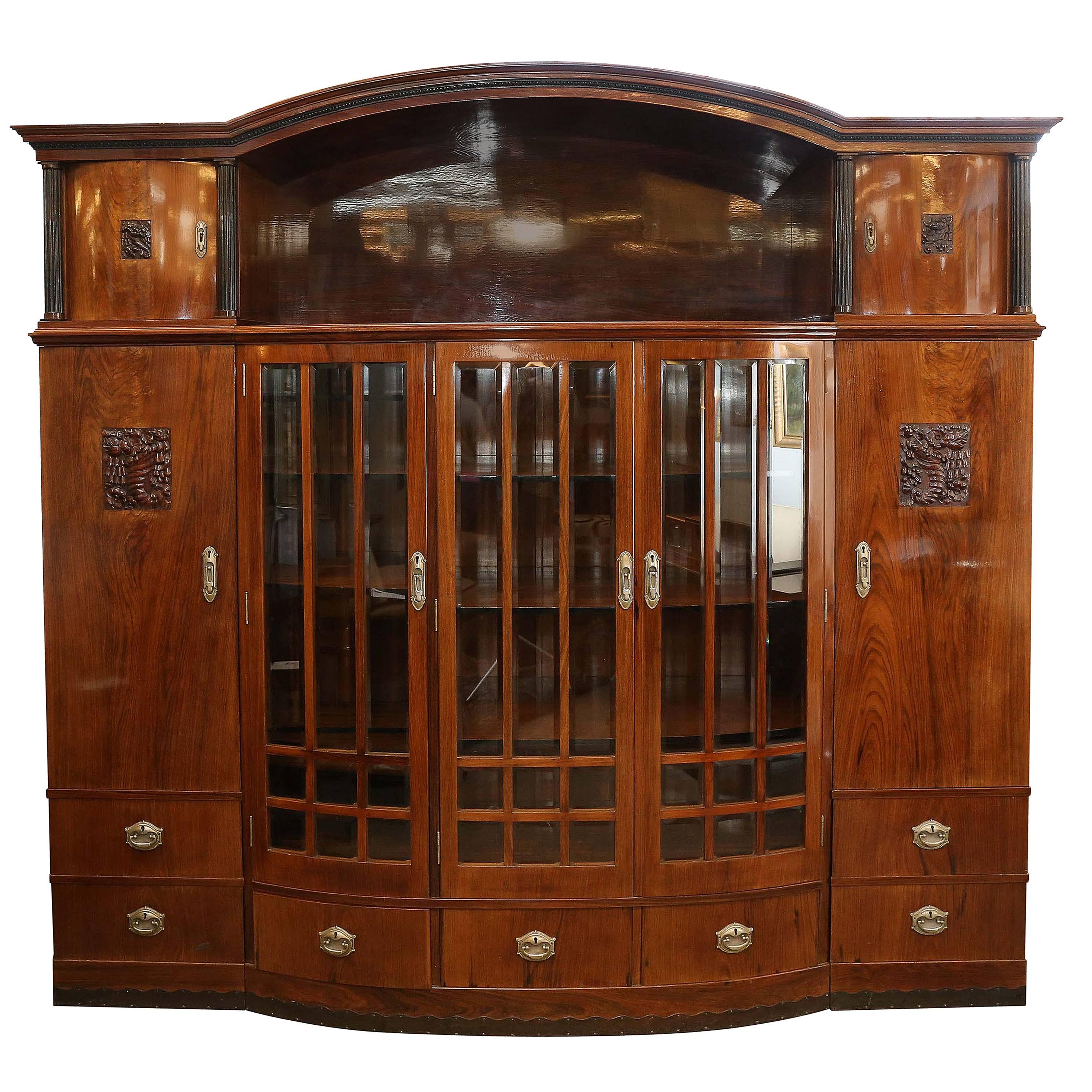Hungarian Credenza or Bookcase in Palisander Wood from Art Deco period For Sale