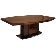 Art Deco Dinning Room Table in Burl Walnut