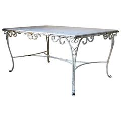 French 1940s Iron and Marble Table 9