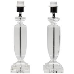 Pair of Murano Clear Glass Table Lamps 8