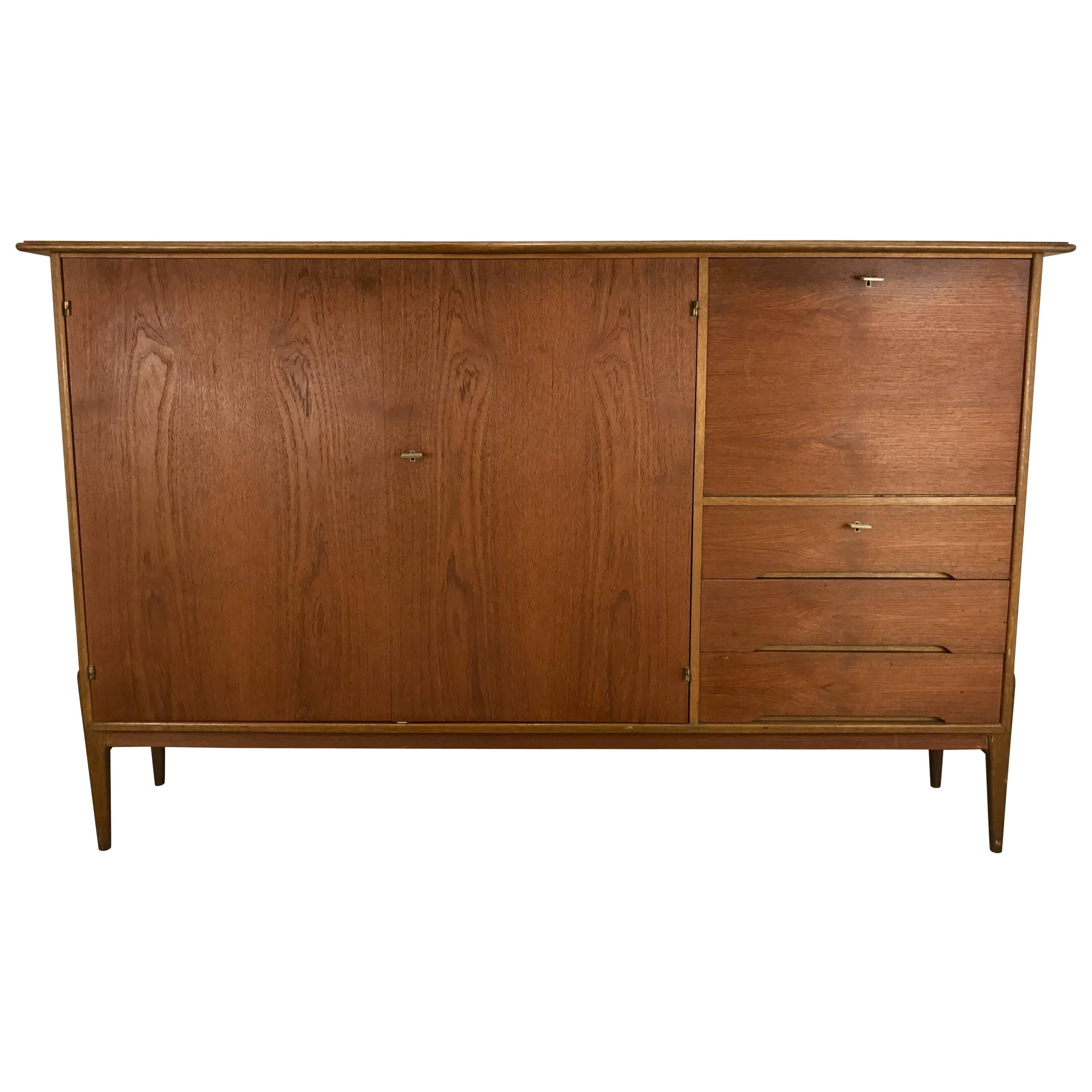 Stunning Oak and Teak Cabinet/Bar, Early Production Made in Denmark