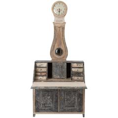 19th Century Swedish Clock Secretary