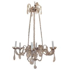 Elegant Bagues Rock Crystal Silver Beaded Crystal Modern Transitional Chandelier