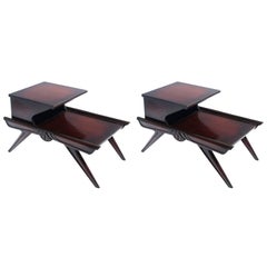 Pair of 1940s Mahogany Step Side Tables