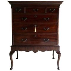 Antique Chest on Stand Drawers Dresser Victorian Mahogany, 19th Century