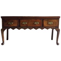 Antique Dresser Base Sideboard Credenza Oak, 18th Century Pollard Top