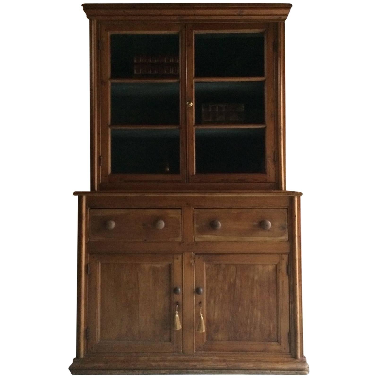 Fabulous Antique Pine Bookcase Dresser Display Cabinet Victorian, 19th Century