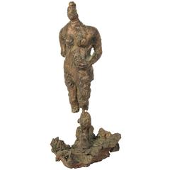 Giacometti Style Cast Bronze Sculpture