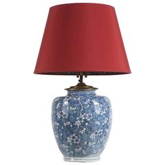 Blue and White Prunus Vase Table Lamp