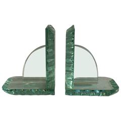 Crystal Bookends Attributed to Fontana Arte 12