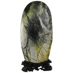 Greenery Stone in Carved Stand 10