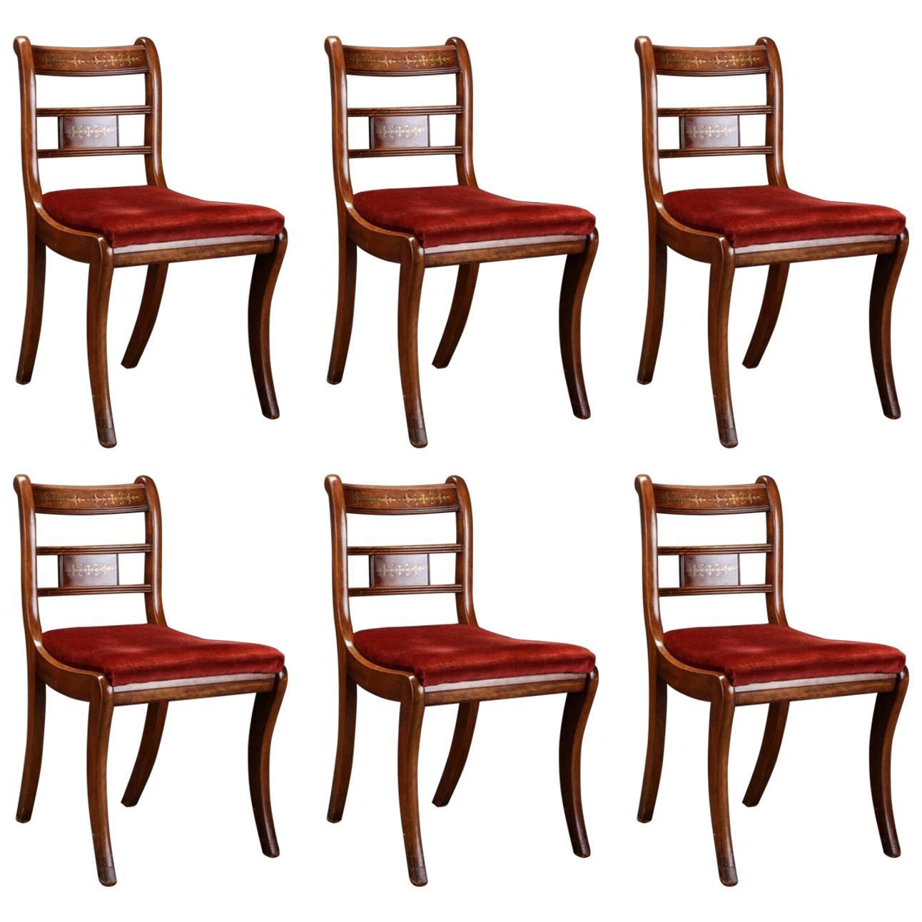 Set of Six English Regency Mahogany Chairs