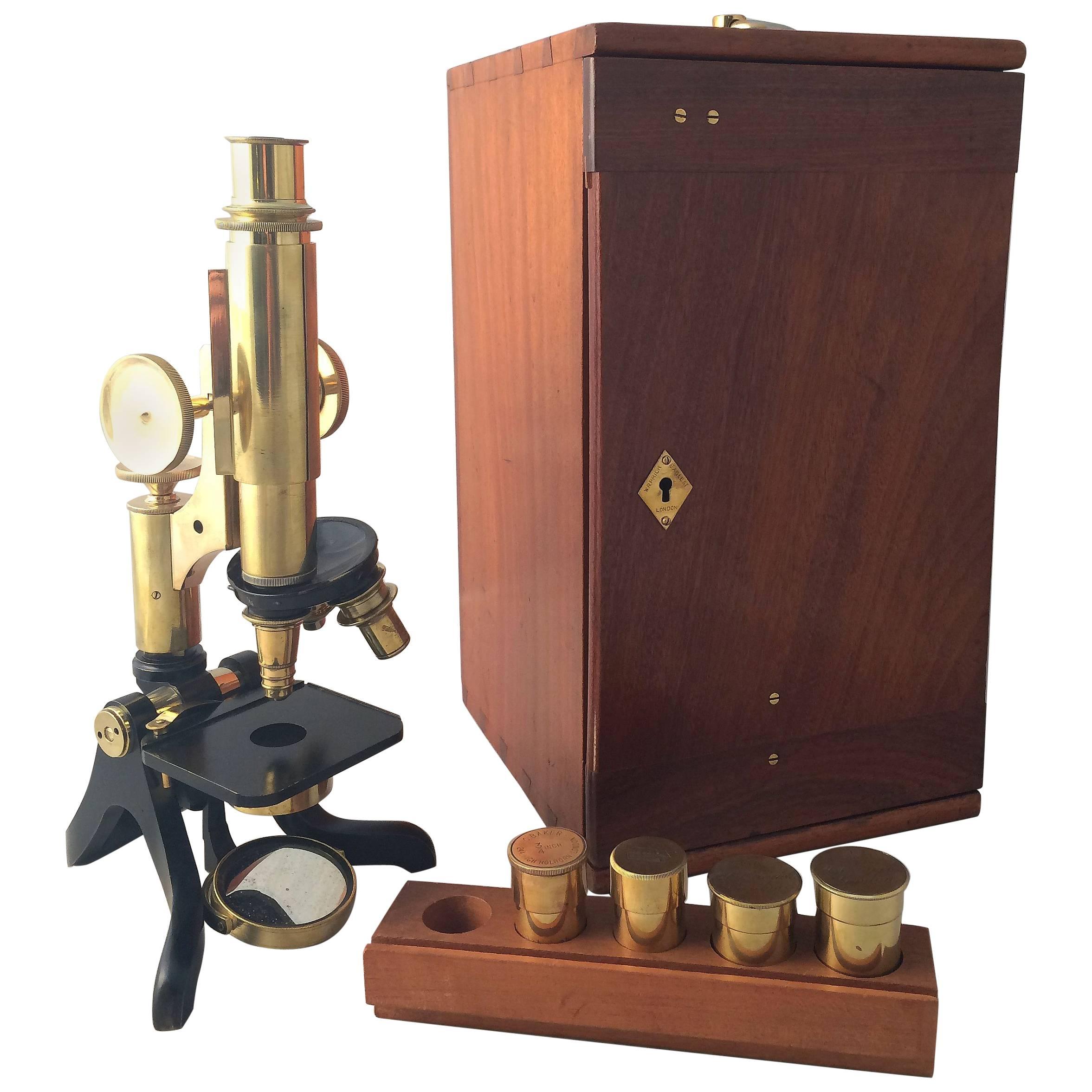 Compound Microscope with Box and Key by Henry Crouch of London, No.4016