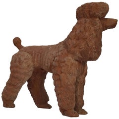 Terra Cotta Poodle Poodle Dog Sculpture