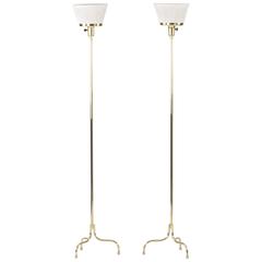 Pair of Brass Floor Lamps by Josef Frank