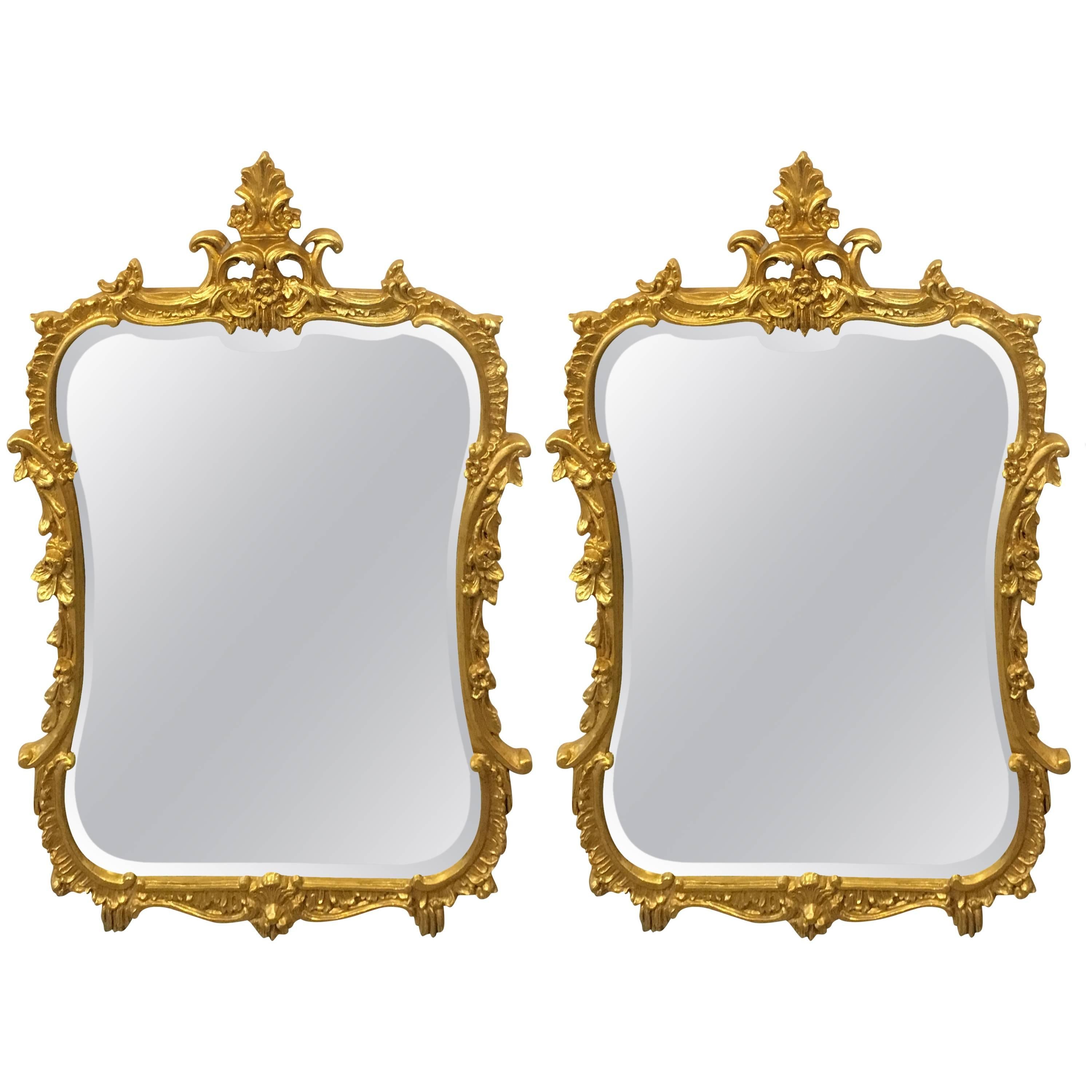 Pair of Chippendale Fashioned Console Mirrors by Friedman Bros