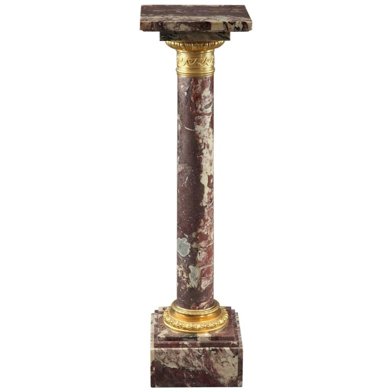 Red Griotte Marble Column 19th Century at 1stDibs