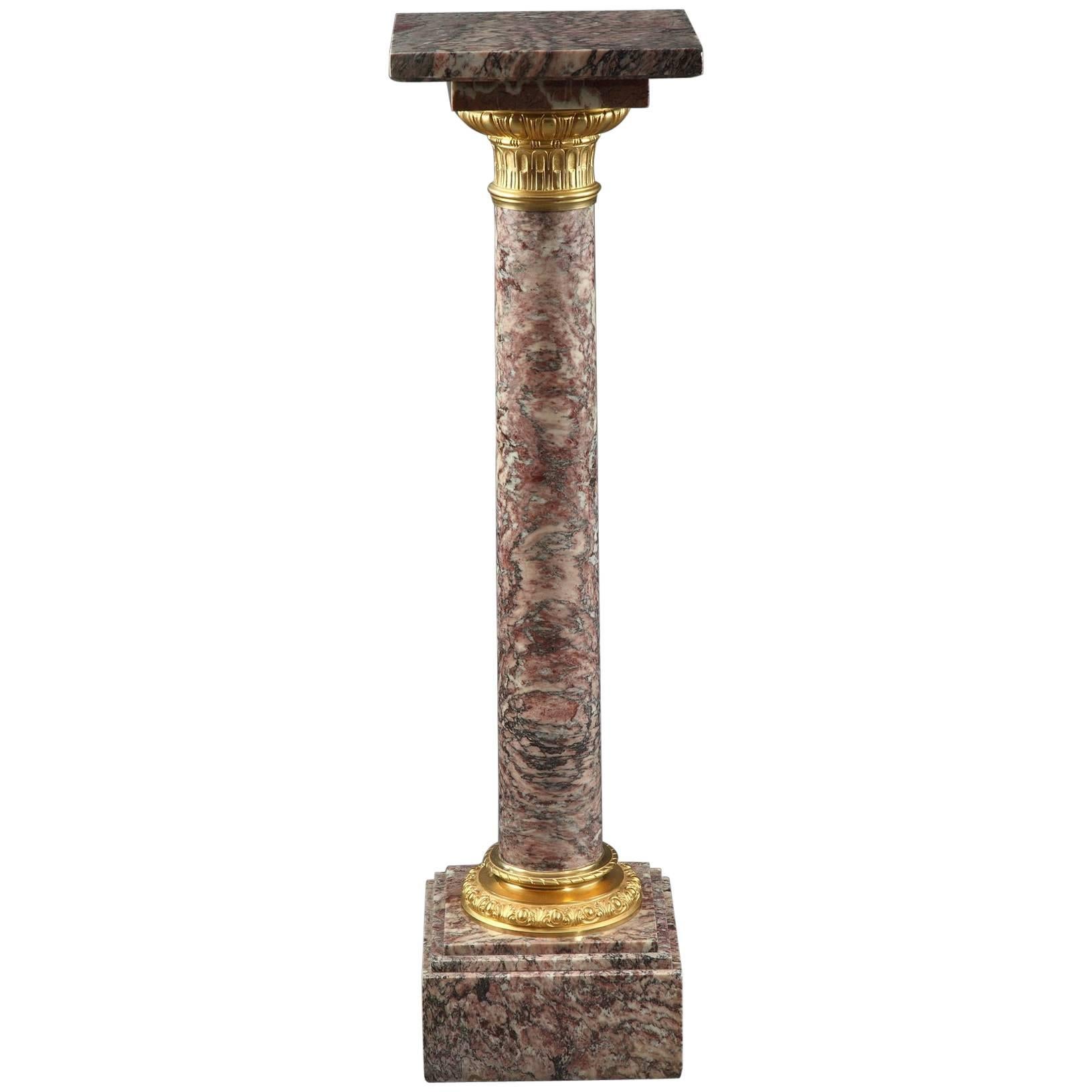 19th Century Napoleon III Brocatelle Marble Column For Sale at 1stDibs