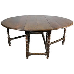 Large Jacobean Oak Gateleg Table