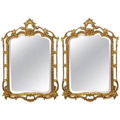 Pair of Giltwood Chippendale Styled Mirrors by Friedman Bros 3