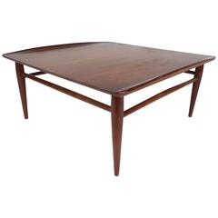 Mid-Century Modern Square Walnut Coffee Table by Bassett 2