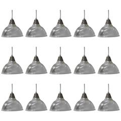 1930 Holophane Nickel-Plated Industrial Pendants Lights